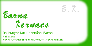 barna kernacs business card